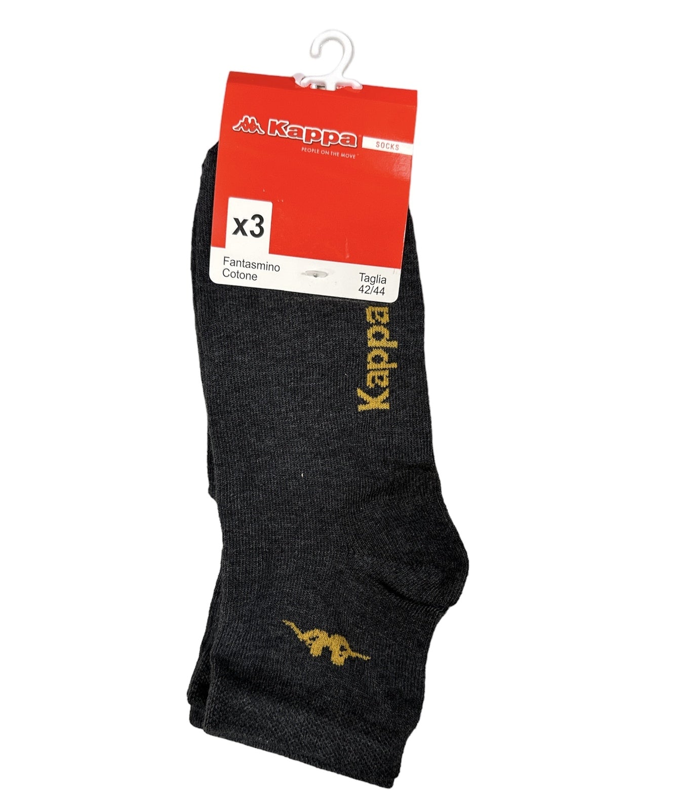 Kappa Mens Ankle Socks - Charcoal - 1 Pack of 3 - EU 42-44 Secondary image