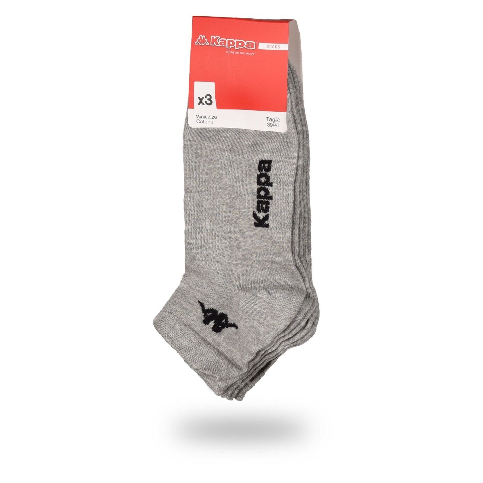 Kappa Mens Ankle Socks - Grey - 1 Pack of 3 - EU 42-44 Main image