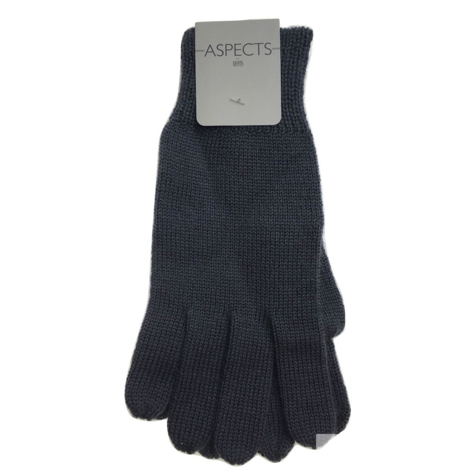 100% PURE WOOL GLOVES Winter Snow Ski Plain Knit Knitted Warm MK341 Plain - Charcoal Secondary image