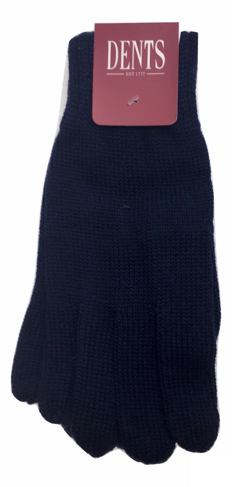 100% PURE WOOL GLOVES Winter Snow Ski Plain Knit Knitted Warm MK341 Plain - Navy Secondary image