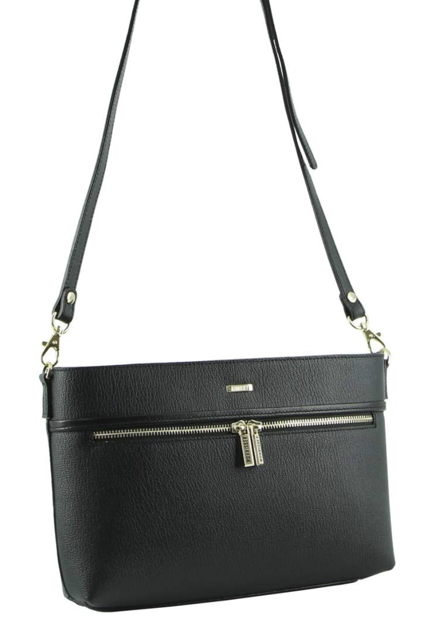 Morrissey Italian Structured Leather Cross Body Handbag (MO3028) Bag - Black Main image