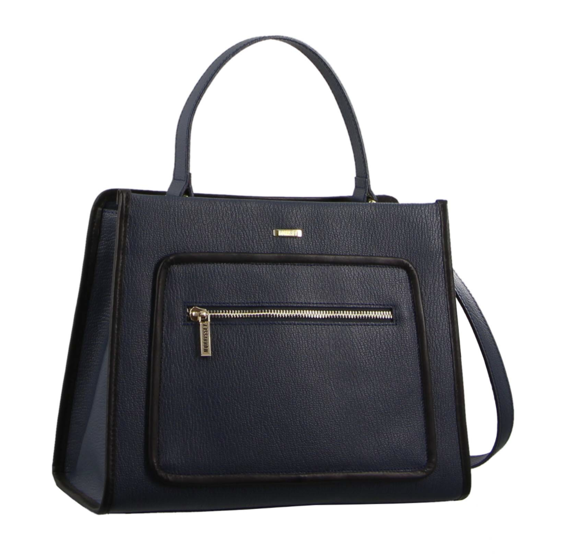 Morrissey Ladies Italian Structured Leather Tote Bag Handbag Womens - Navy Secondary image