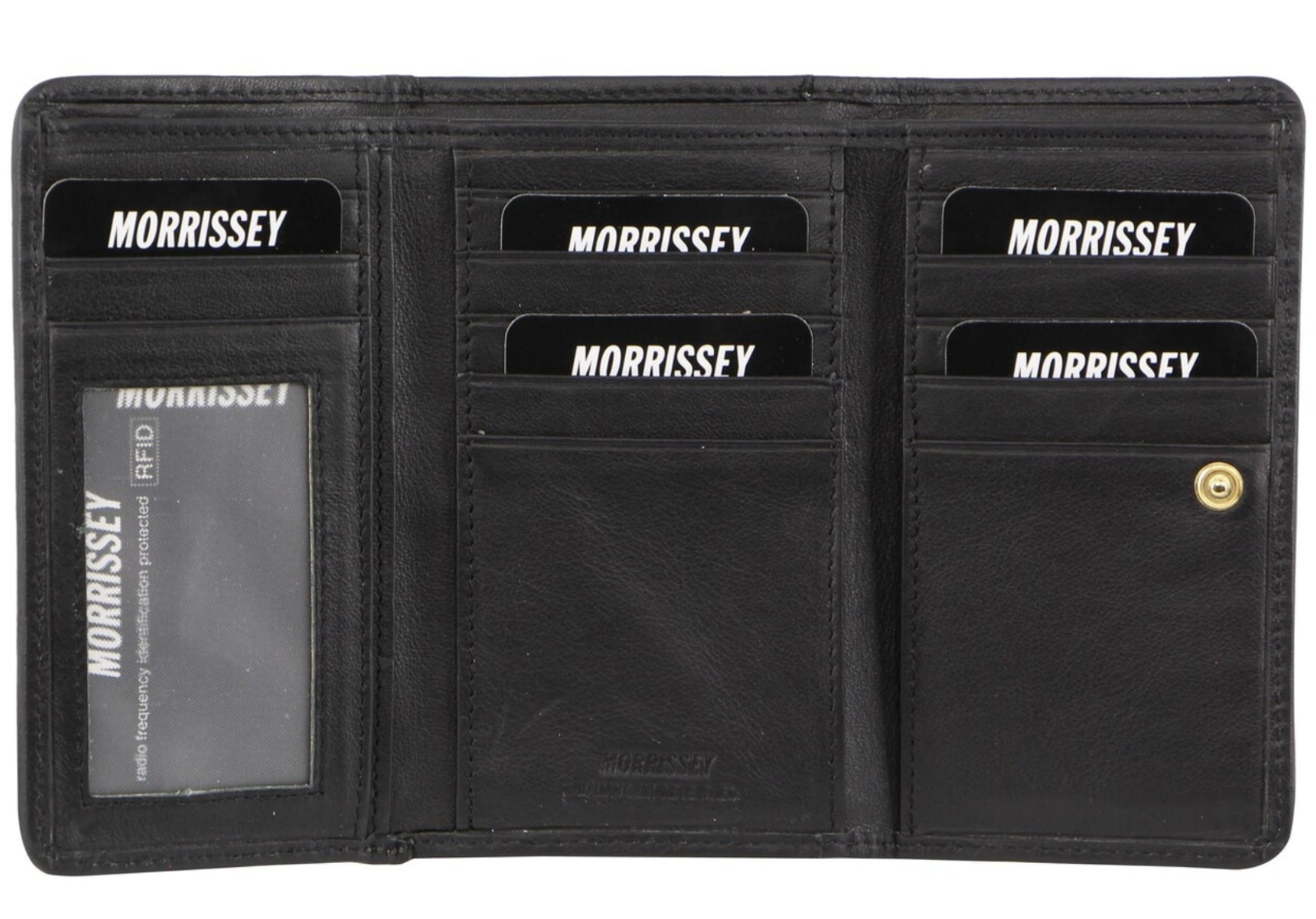 Morrissey RFID Womens Leather Wallet Coin Clutch Purse Organiser - Black Secondary image