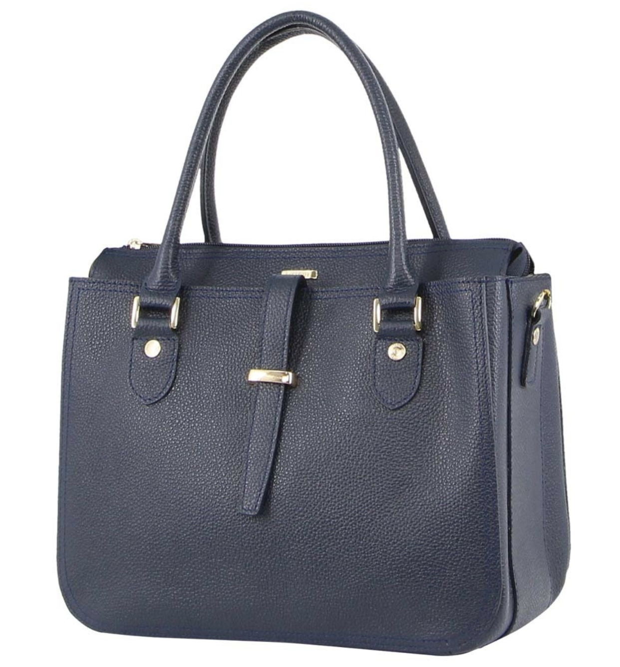 Morrissey Italian Womens Structured Leather Handbag Ladies Bag - Navy Secondary image