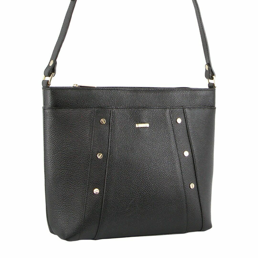 Morrissey Italian Genuine Leather Bag Cross Body Handbag Ladies iPad - Black Secondary image