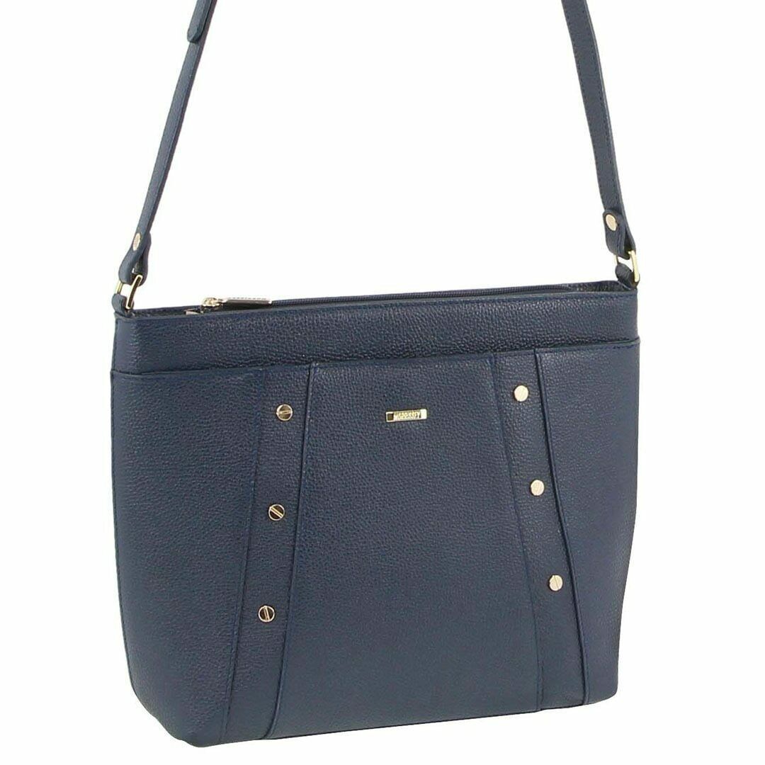 Morrissey Italian Womens Structured Leather Cross Body Handbag Bag Ladies - Navy Secondary image