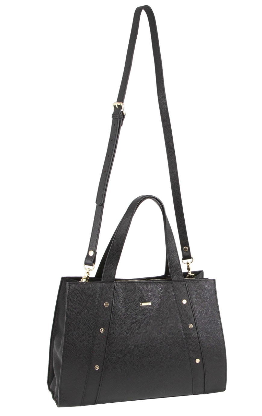 Morrissey Womens Italian Structured Leather Bag Tote Handbag Ladies - Black Secondary image