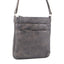 Milleni Ladies Nappa Leather Zip Closure Cross Body Bag Travel - Slate