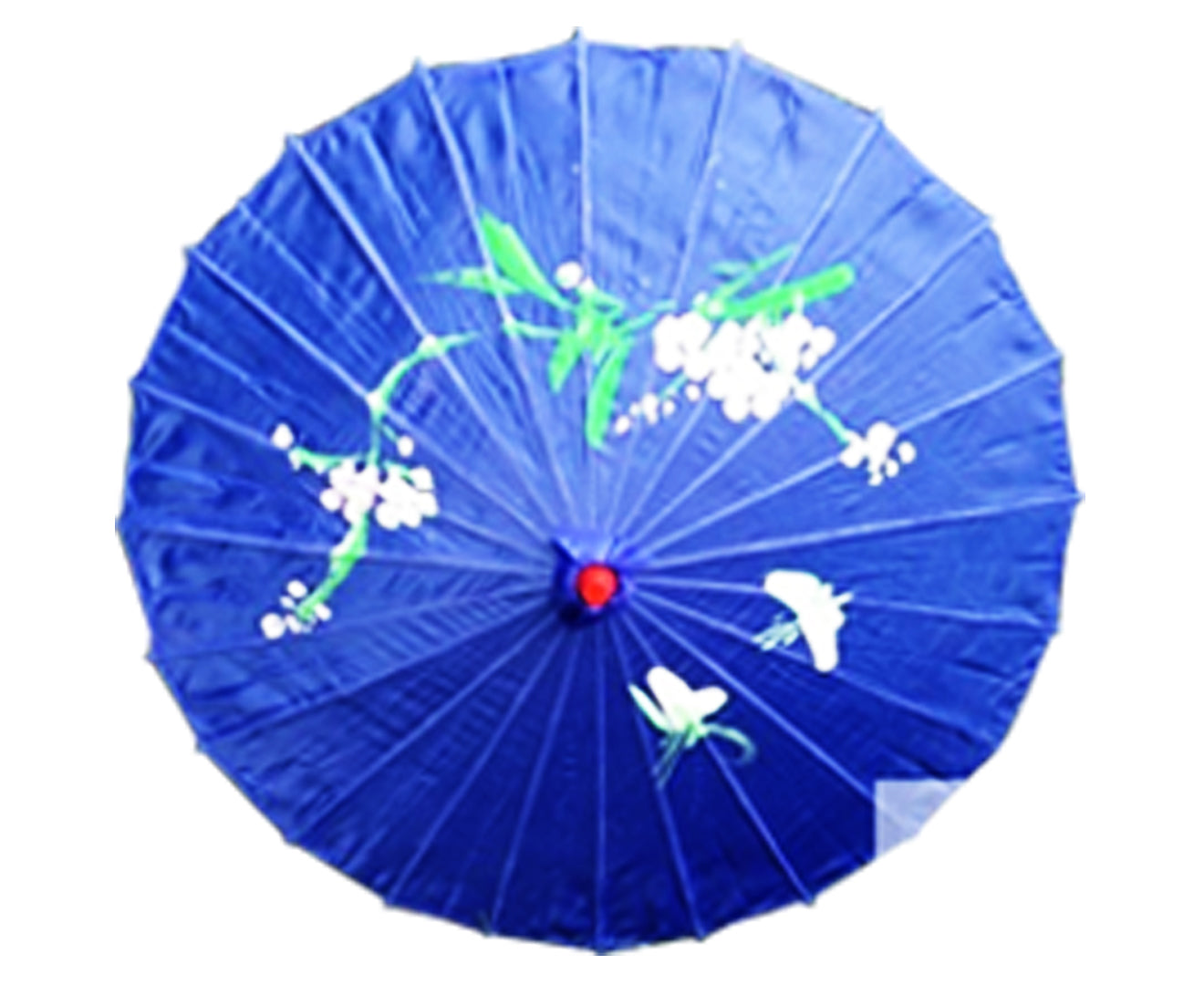 PARASOL UMBRELLA Chinese Japanese Bamboo Flower Pattern Fabric 80cm Diameter - Blue Main image