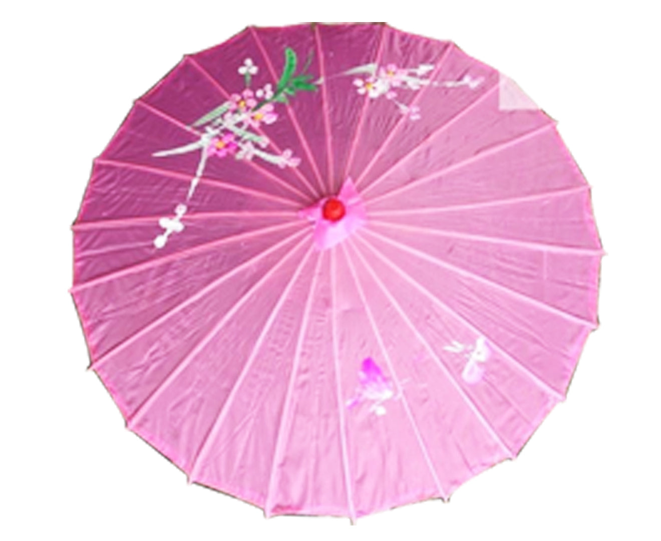 PARASOL UMBRELLA Chinese Japanese Bamboo Flower Pattern Fabric 80cm Diameter - Light Pink Secondary image