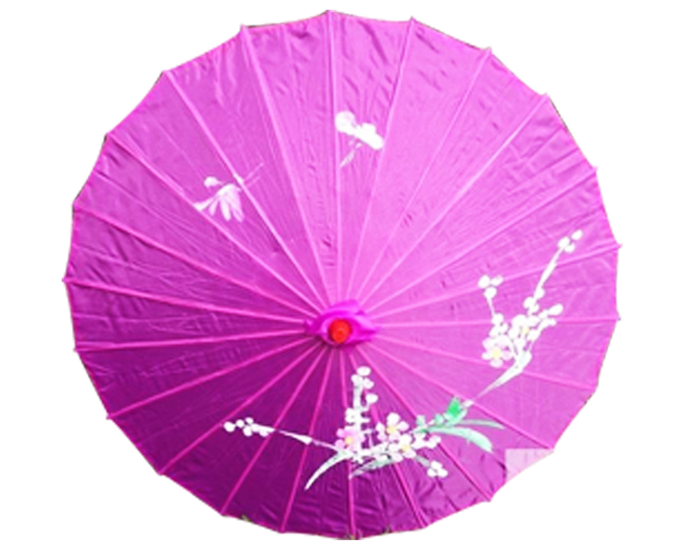 PARASOL UMBRELLA Chinese Japanese Bamboo Flower Pattern Fabric 80cm Diameter - Purple Main image