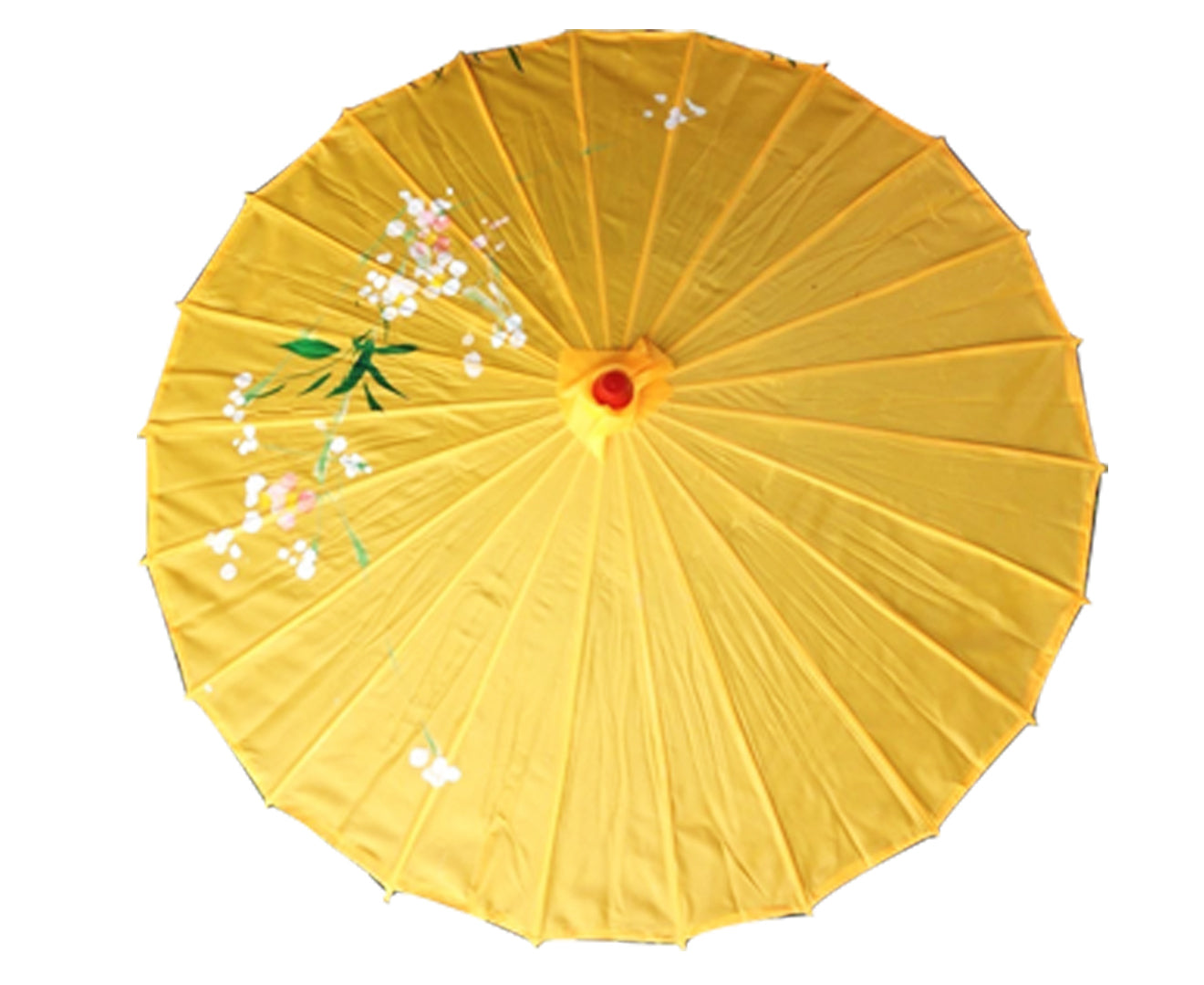 PARASOL UMBRELLA Chinese Japanese Bamboo Flower Pattern Fabric 80cm Diameter - Yellow Secondary image