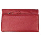 Pierre Cardin Ladies Womens Genuine Leather Bi-Fold RFID Purse Wallet - Red