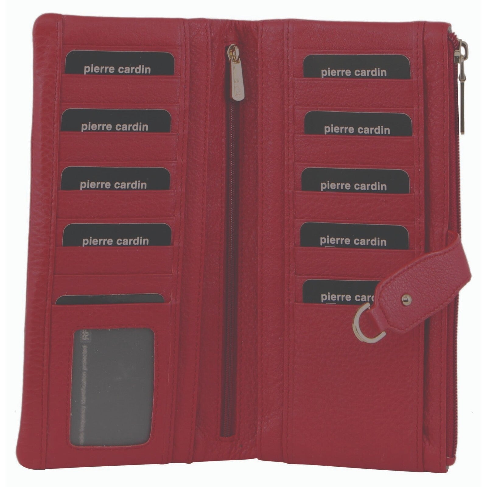Pierre Cardin Womens RFID Italian Leather Wallet Purse Credit Card Holder - Red Secondary image