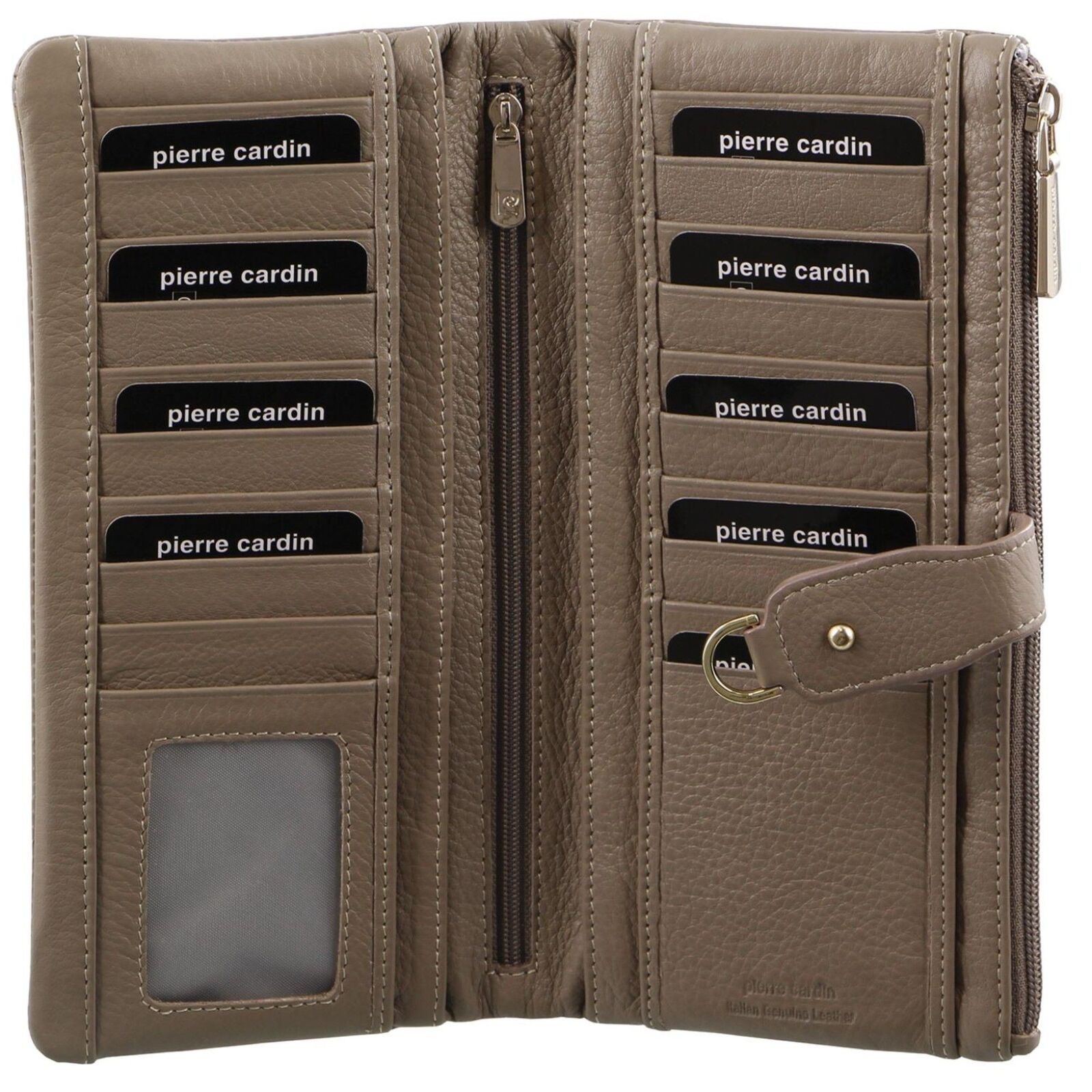 Pierre Cardin Women RFID Italian Leather Wallet Purse Credit Card Holder - Taupe Main image