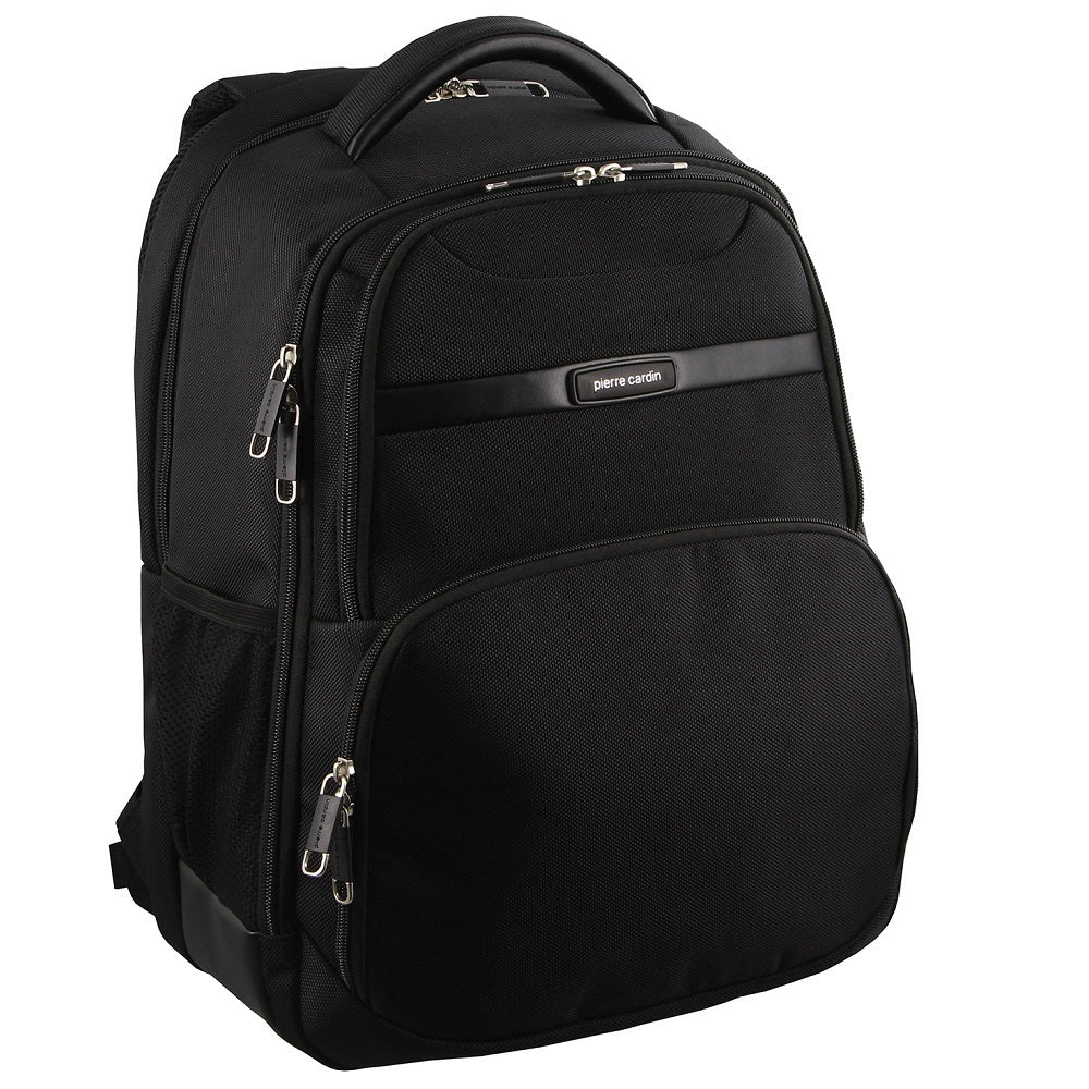 Pierre Cardin 30L Large Backpack Bag w 15" Laptop Sleeve Travel Luggage RFID - Black Main image