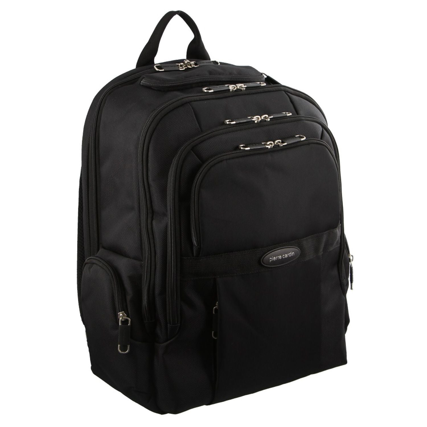 Pierre Cardin 30L Large Padded Backpack Bag w 13" Laptop Sleeve Travel Luggage - Black Main image