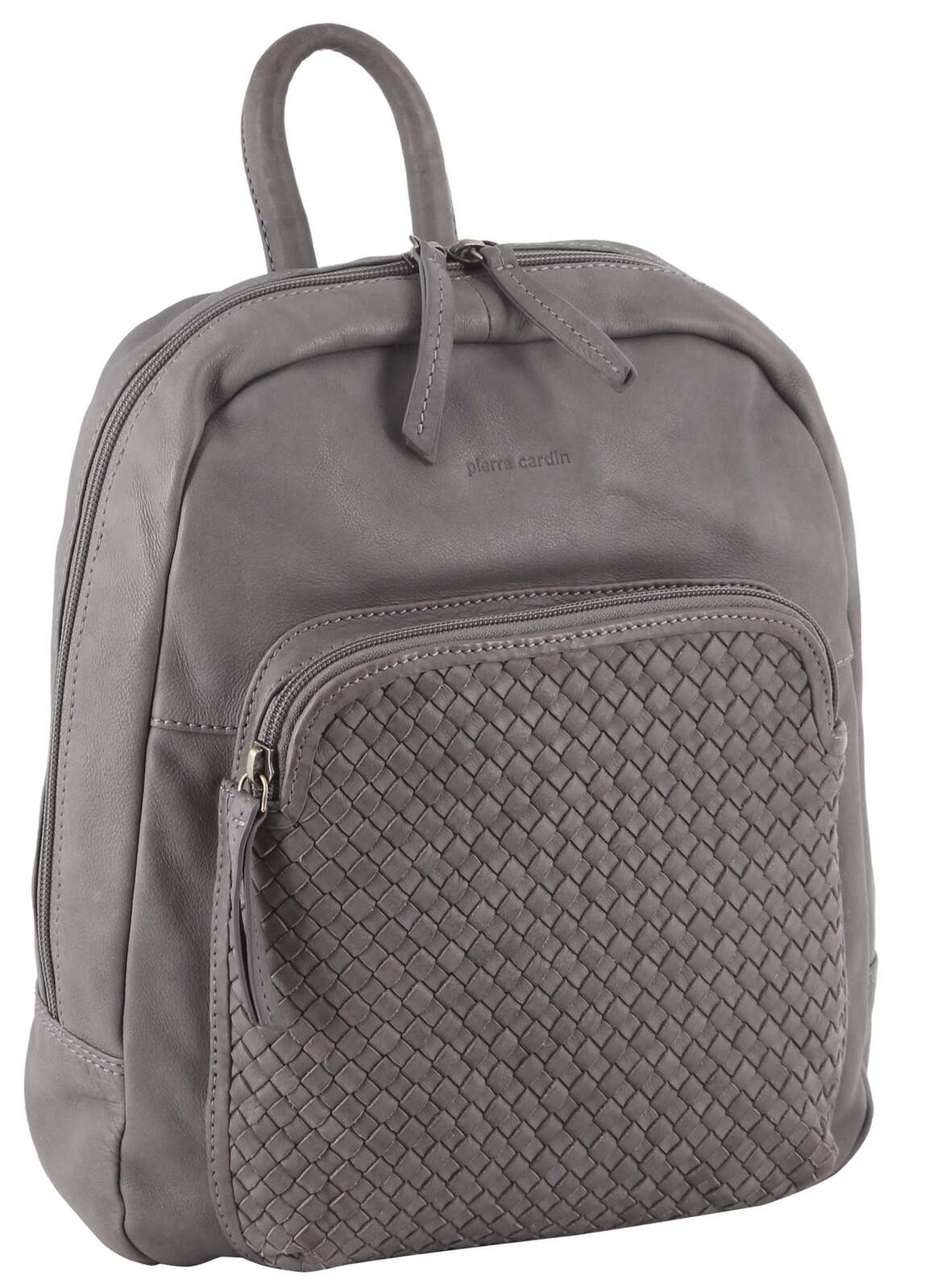 Pierre Cardin Womens Woven Soft Leather Backpack Bag Travel Designer - Sky Blue Secondary image