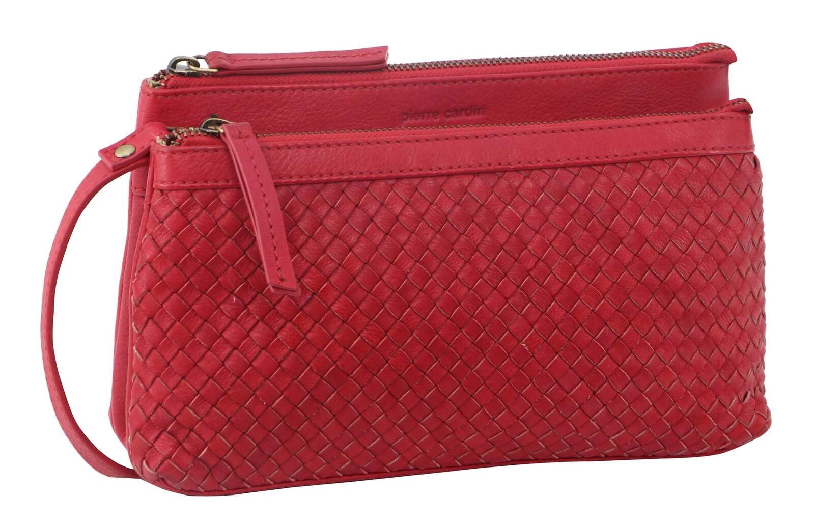 Pierre Cardin Woven Ladies Crossbody/ Clutch Bag - Red Main image
