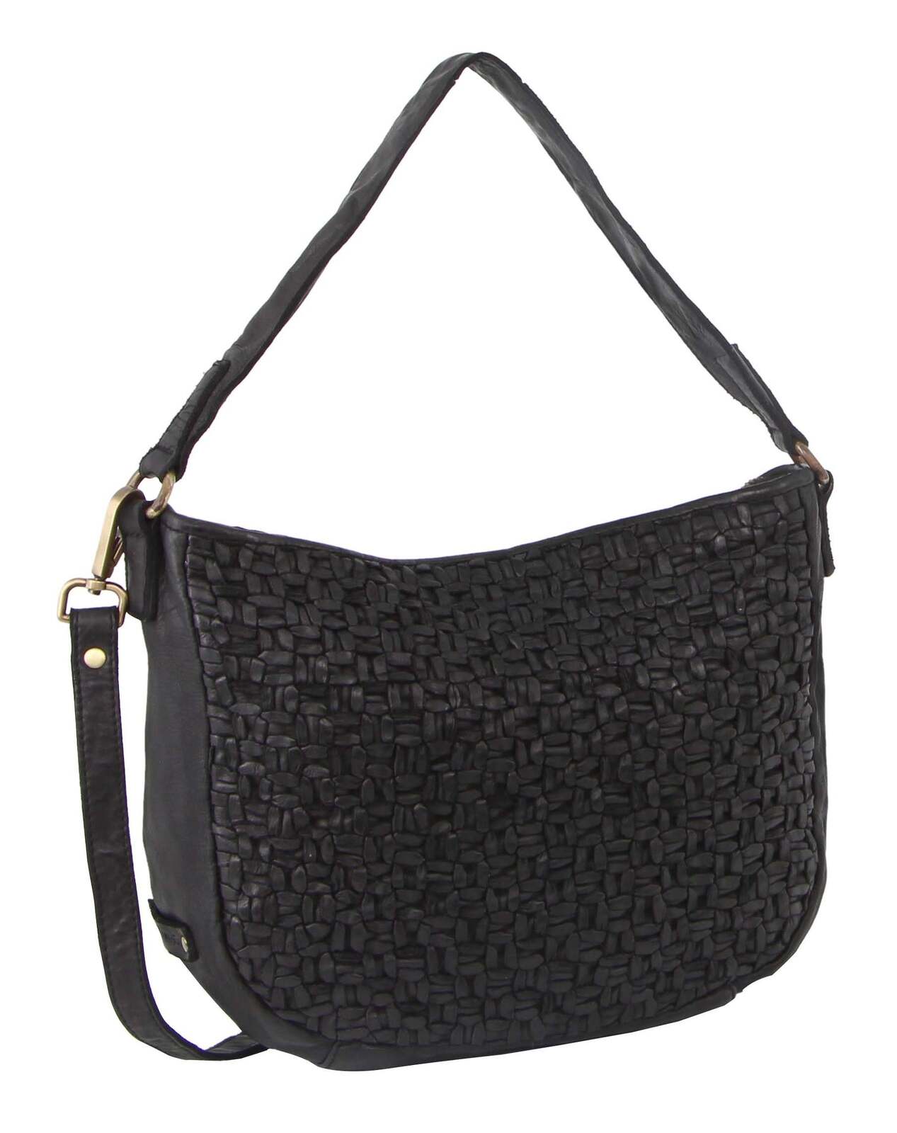 Pierre Cardin Woven Leather Ladies Cross-Body Bag - Black Secondary image