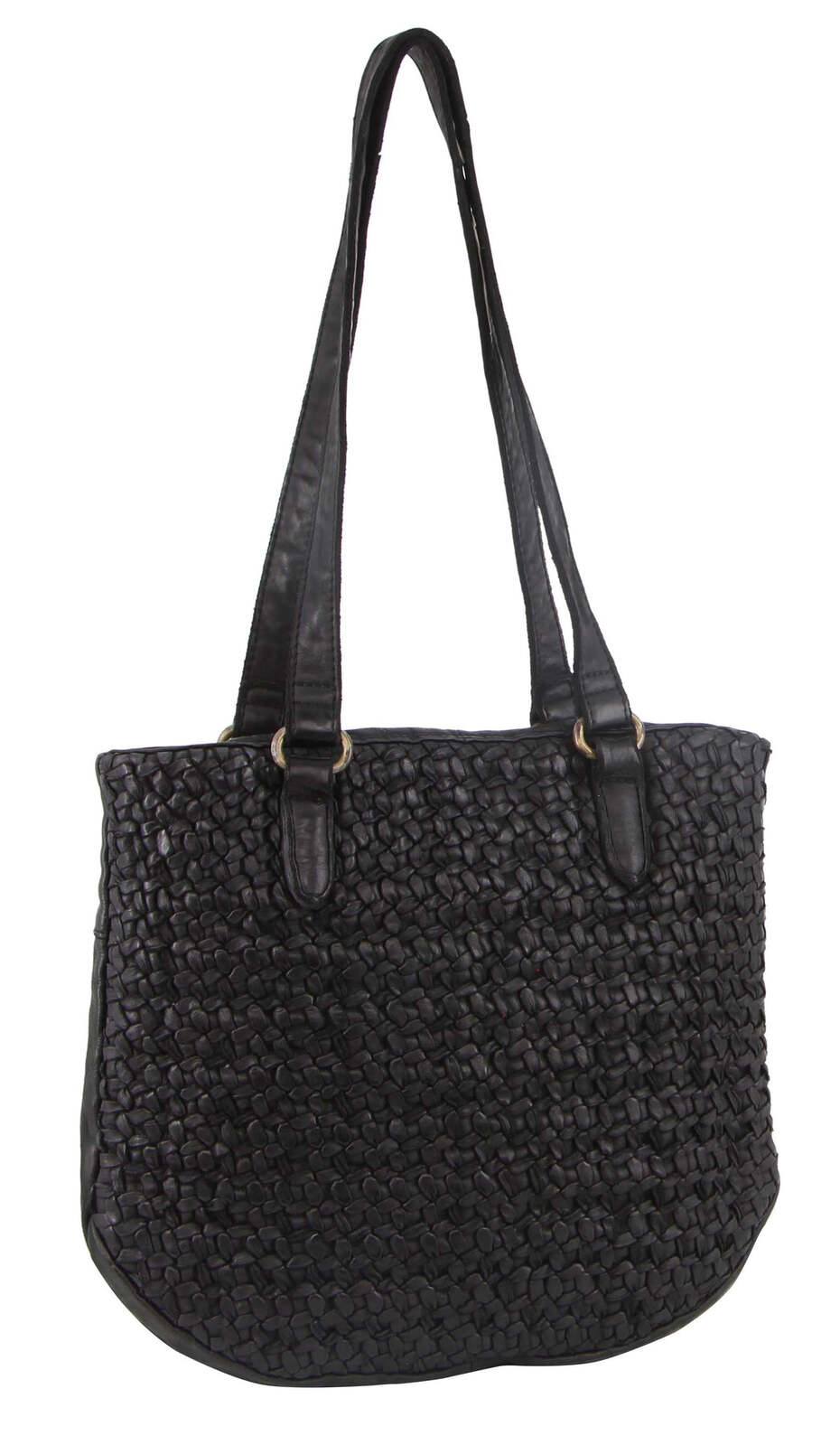 Pierre Cardin Woven Leather Ladies Shoulder Bag - Black Main image