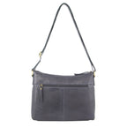 Pierre Cardin Womens Leather Perforated Cross-Body Bag with stud Detailing - Teal