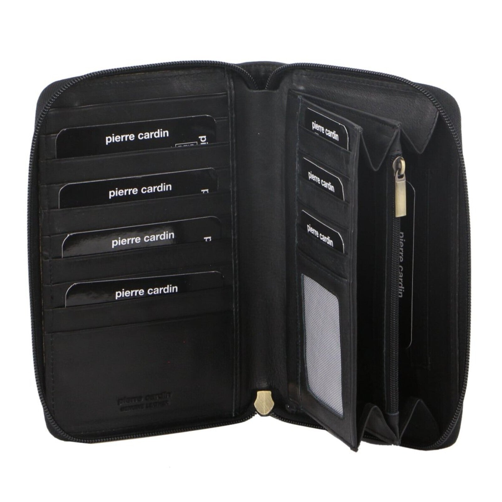 Pierre Cardin Perforated Leather Ladies Zip Around Wallet - Black Main image