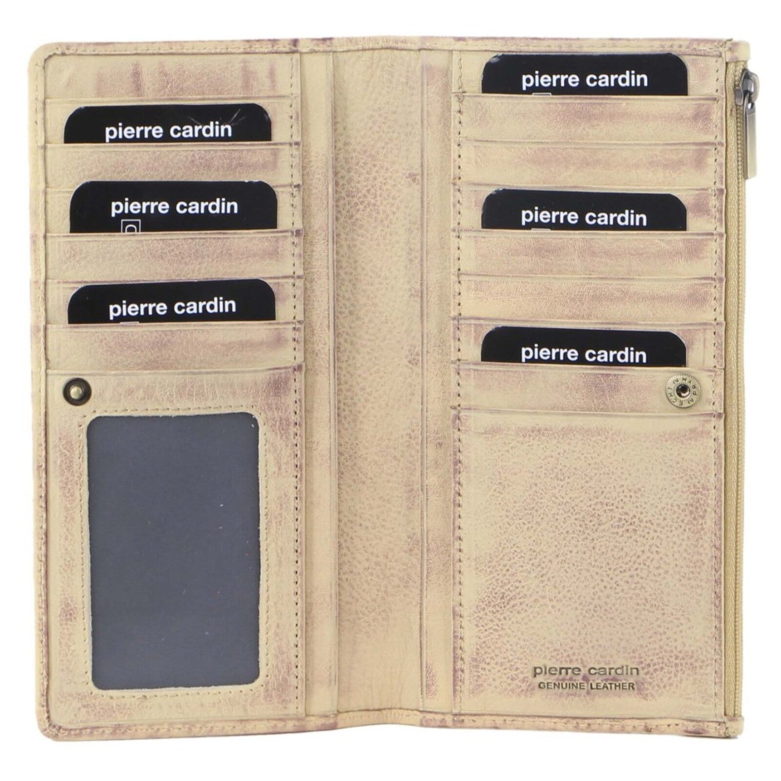 Pierre Cardin Perforated Leather Ladies Handy Travel Wallet - Latte Main image