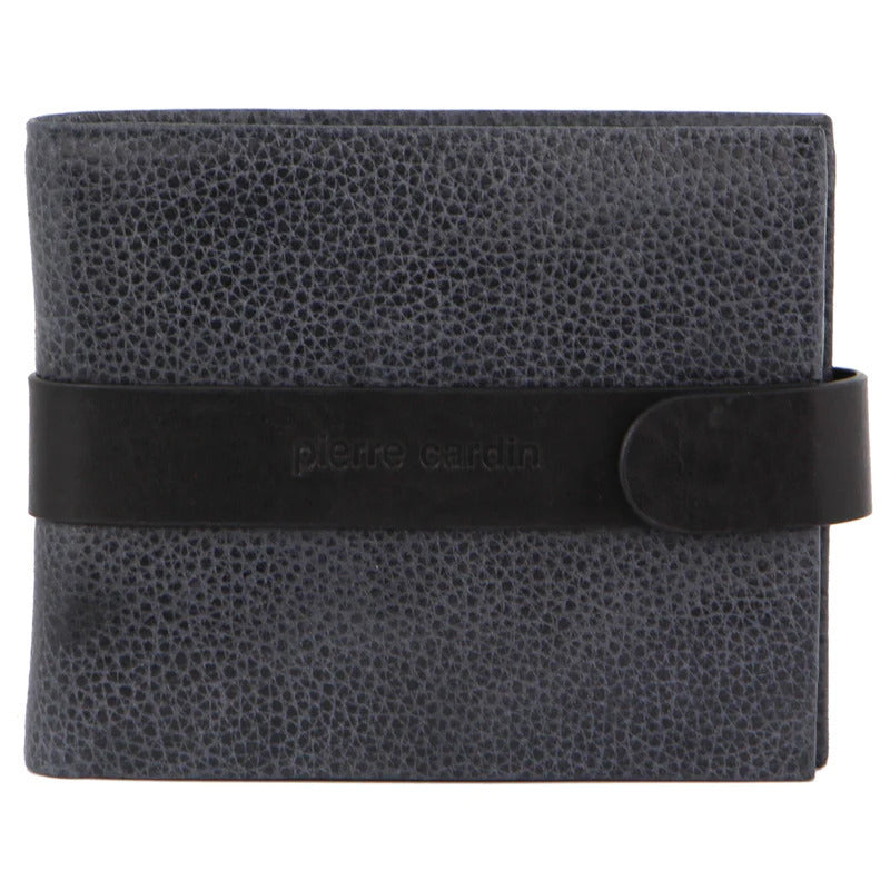 Pierre Cardin Mens RFID Woven-Embossed Leather Tab Wallet - Black Secondary image