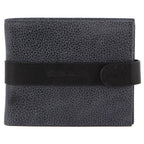 Pierre Cardin Mens RFID Woven-Embossed Leather Tab Wallet - Black