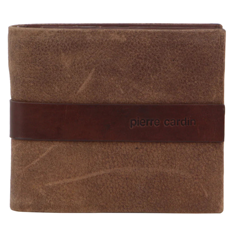 Pierre Cardin Mens Rustic Leather Bi-Fold Business Card Wallet - Brown Secondary image