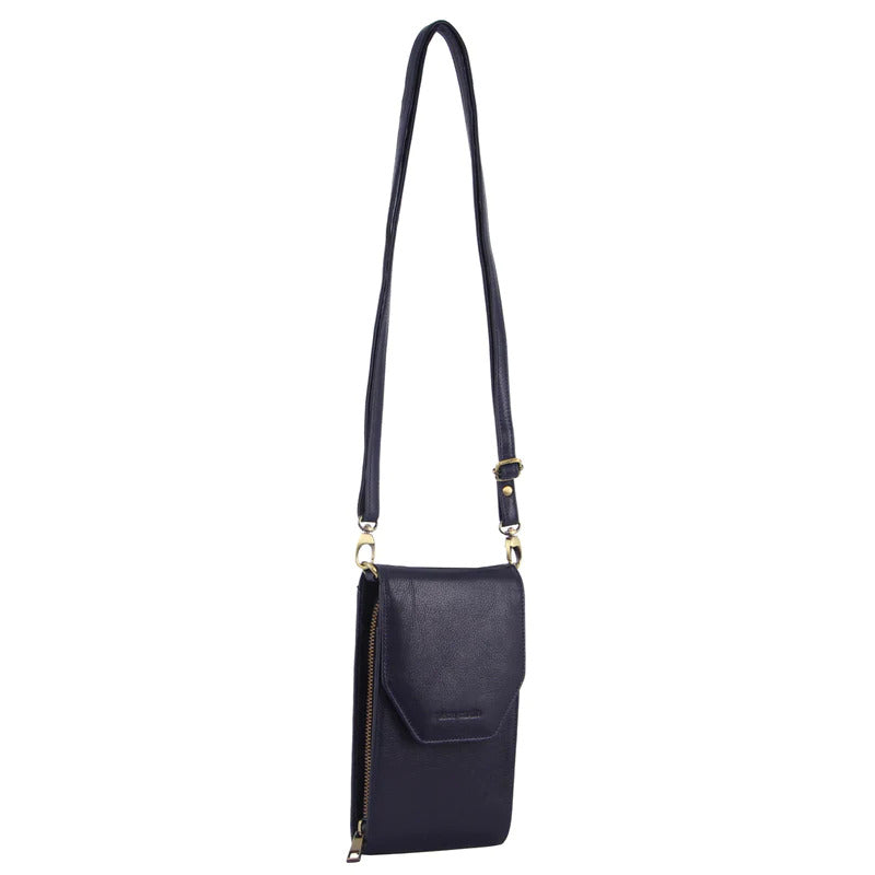 Pierre Cardin Ladies Leather Cross Body Bag/Wallet Bag/Clutch Wallet - Indigo Secondary image