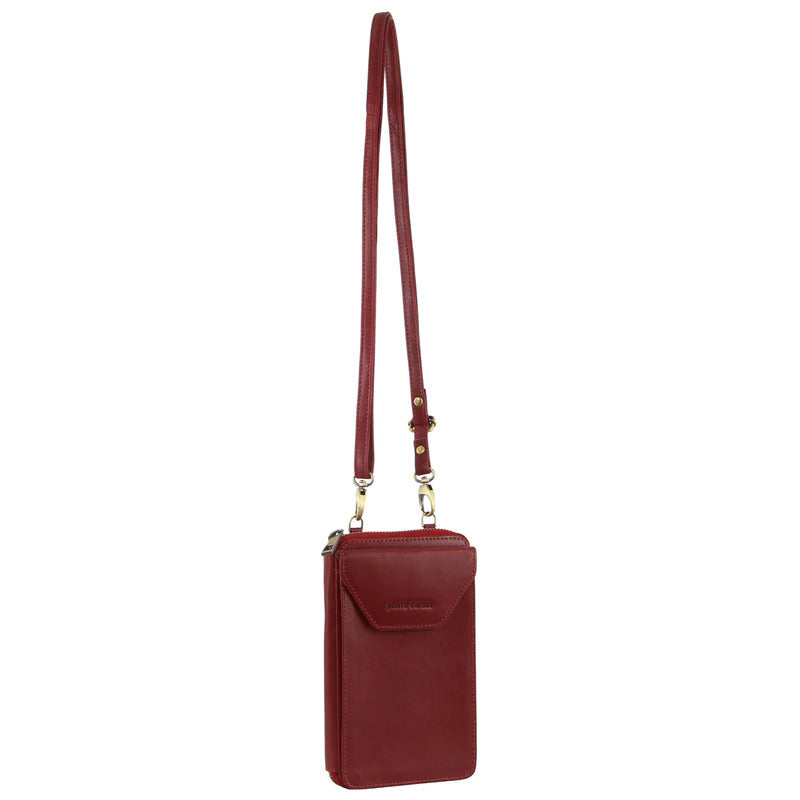 Pierre Cardin Ladies Leather Cross Body Bag/Wallet Bag/Clutch Wallet - Red Main image