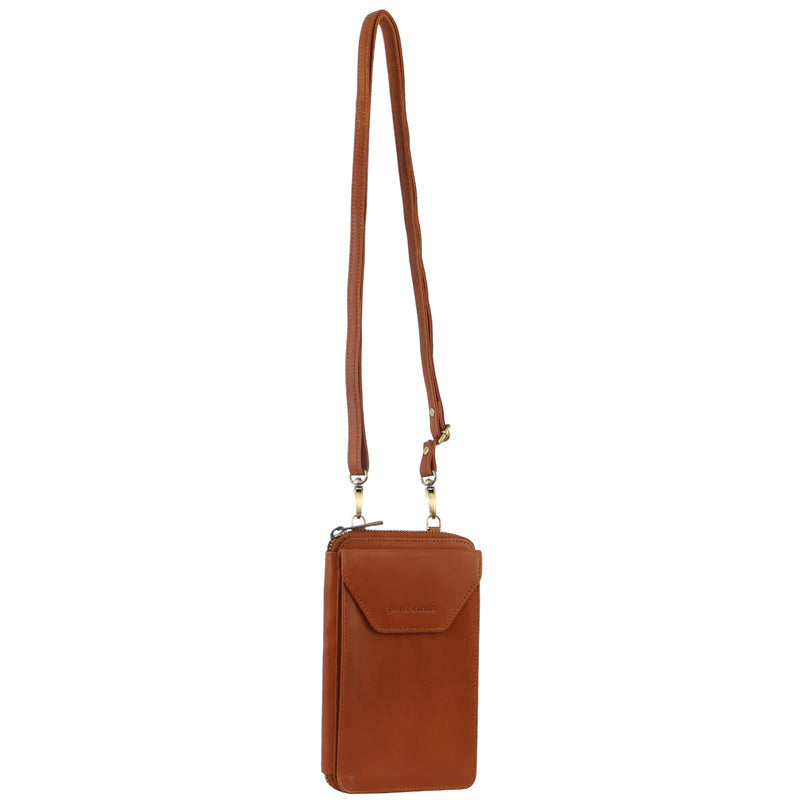 Pierre Cardin Ladies Leather Cross Body Bag/Wallet Bag/Clutch Wallet - Cognac Secondary image