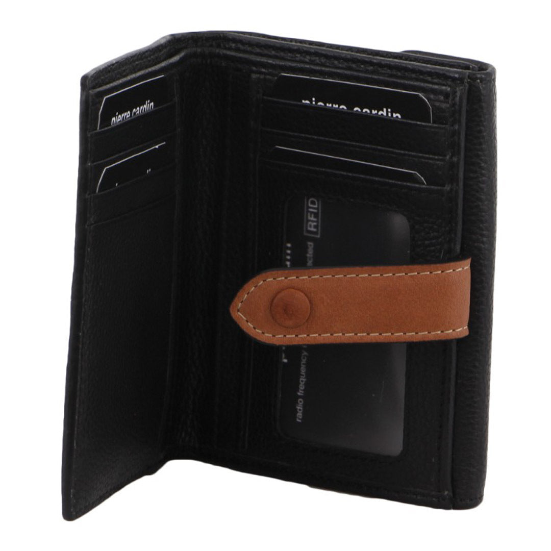 Pierre Cardin Womens Leather Bi-Fold Tab Wallet Ladies - Black Secondary image