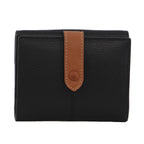 Pierre Cardin Womens Leather Bi-Fold Tab Wallet Ladies - Black