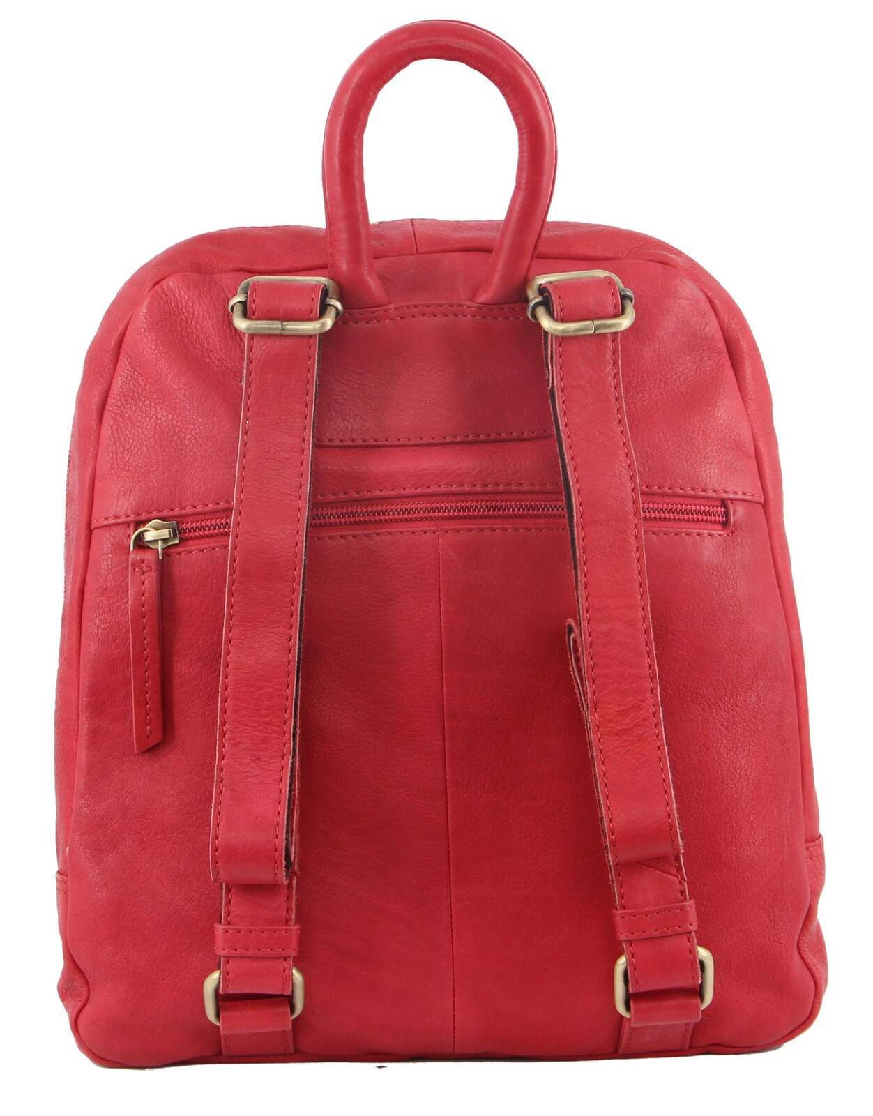 3PC Set Pierre Cardin Womens Woven Leather��Cross-Body Bags + Backpack - Red