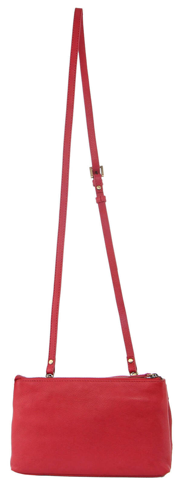 3PC Set Pierre Cardin Womens Woven Leather��Cross-Body Bags + Backpack - Red