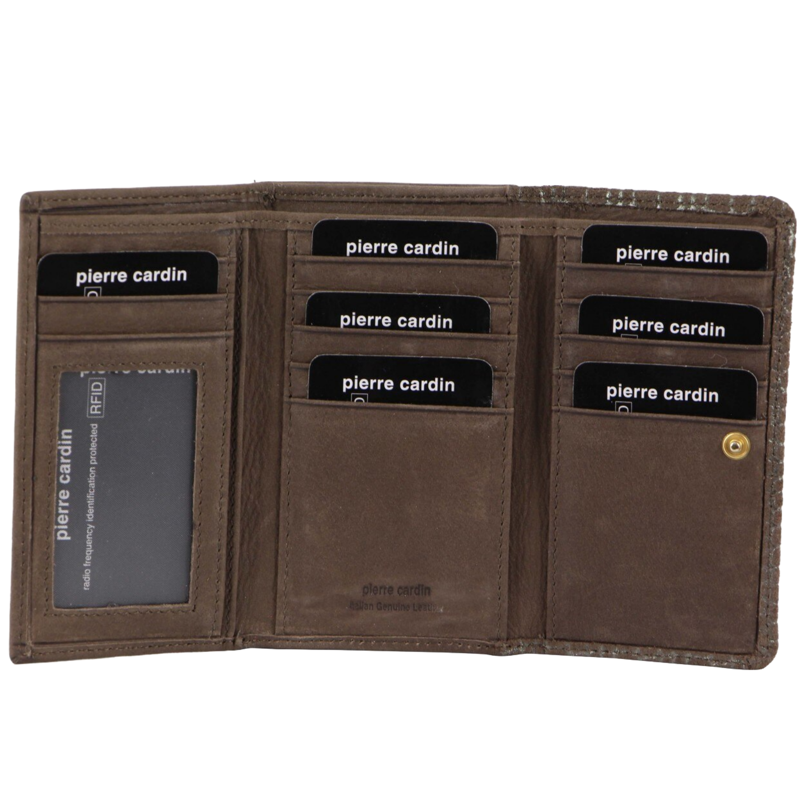 Pierre Cardin Womens Italian Leather Wallet Coin Purse ID Card Holder - Mocha Main image