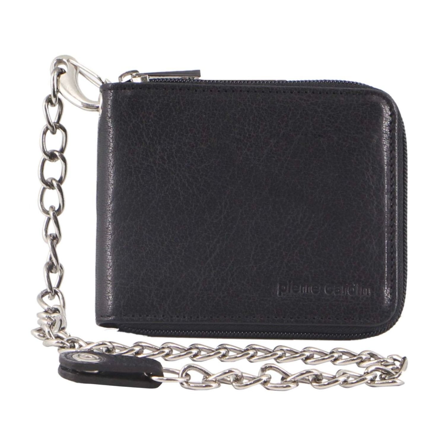 Pierre Cardin Zip Around Mens Leather Wallet with Chain in Black Secondary image