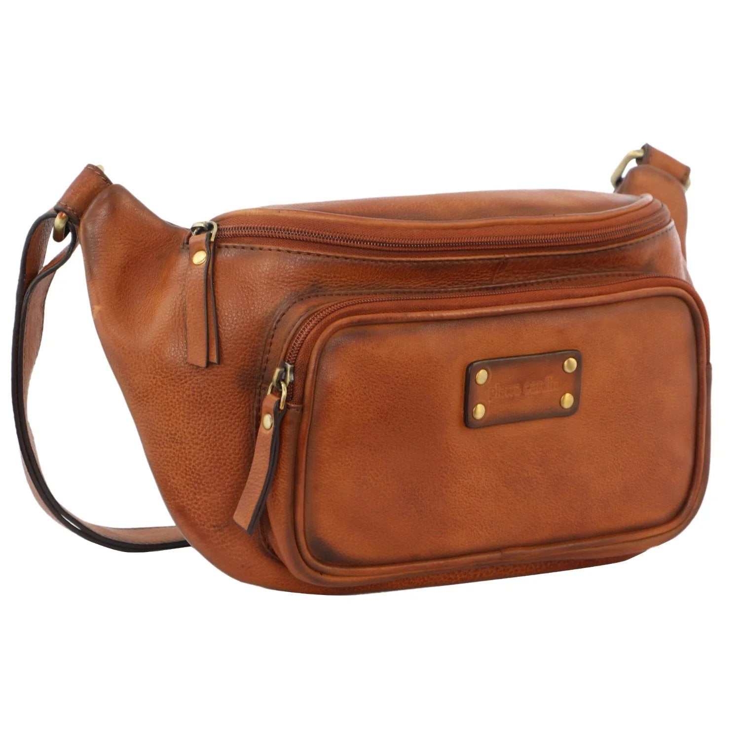 Pierre Cardin Women Sling Bum Bag Leather Crossbody Shoulder Travel Chest - Cognac Secondary image