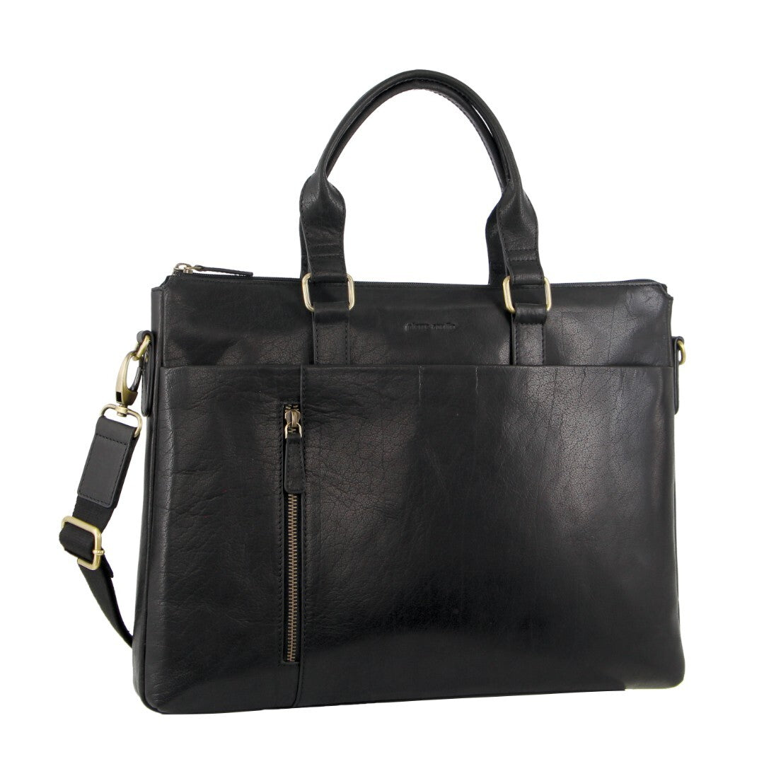 Pierre Cardin Leather 15" Laptop Briefcase Business Bag - Black Main image