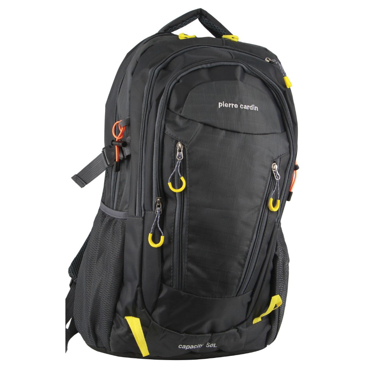 Pierre Cardin Mens Nylon Adventure Travel & Sport Large Backpack Bag in Grey/Black Secondary image