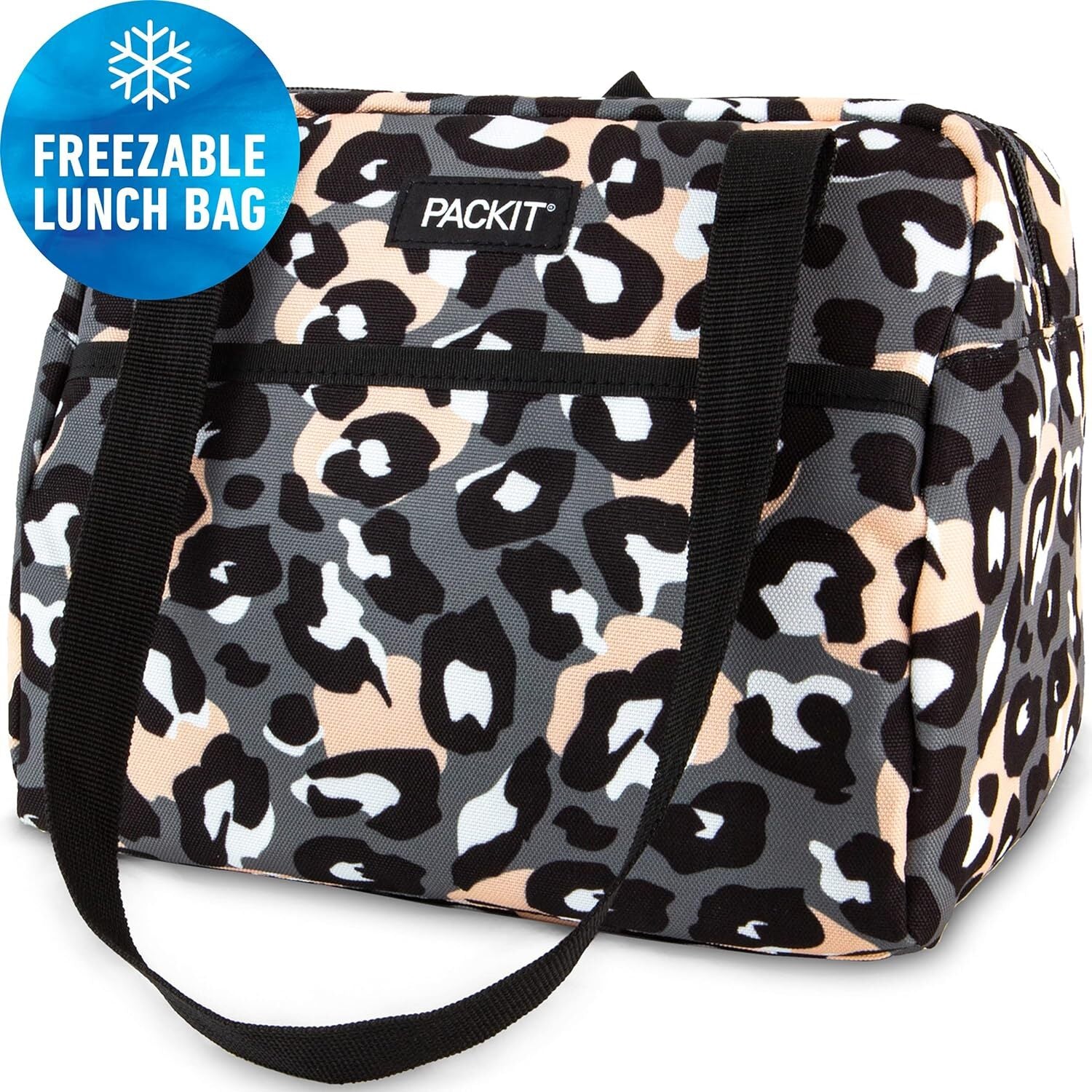 PACKIT Freezable Ice Lunch Bag Tote Food Storage Camping Travel Tiger - Wild Leopard Secondary image