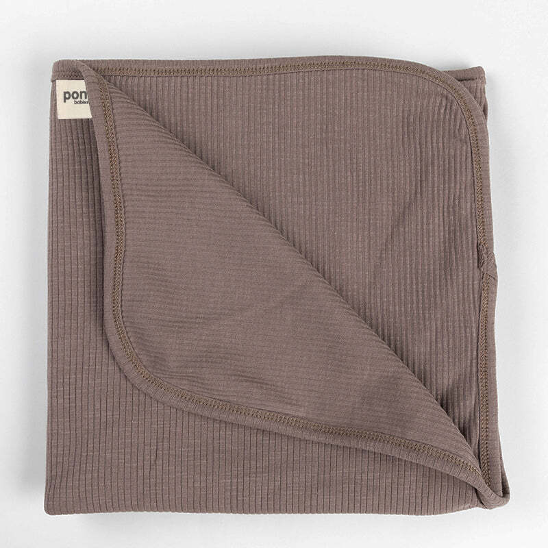 Ponchik Babies + Kids - Ribbed Swaddle Jersey Wrap - Carmel Secondary image