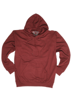 Adult Mens 100% Cotton Fleece Hoodie Jumper Pullover Sweater Warm Sweatshirt - Maroon/Burgundy - S