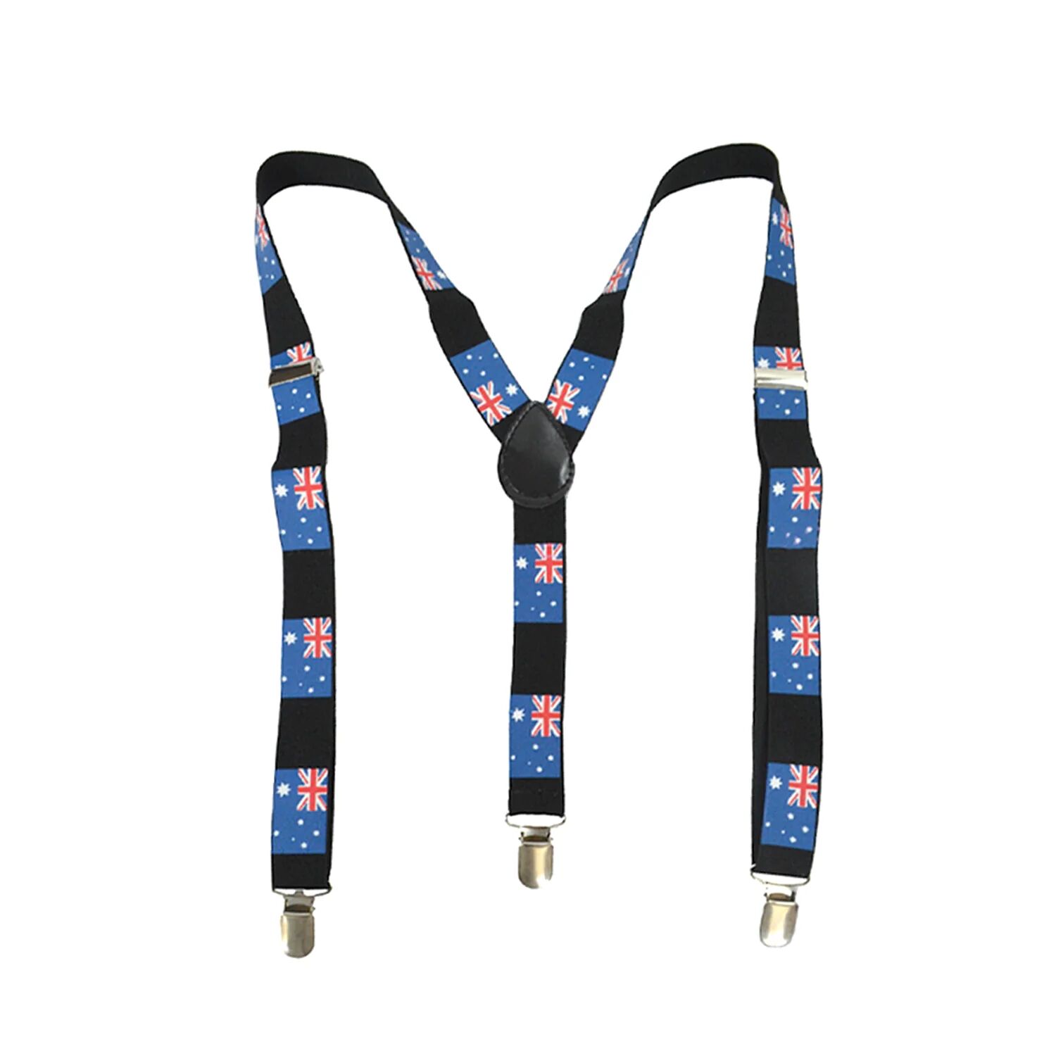 Mens Suspenders Braces Adjustable Strong Clip On Elastic Formal Wedding Slim - Australia Flag Secondary image