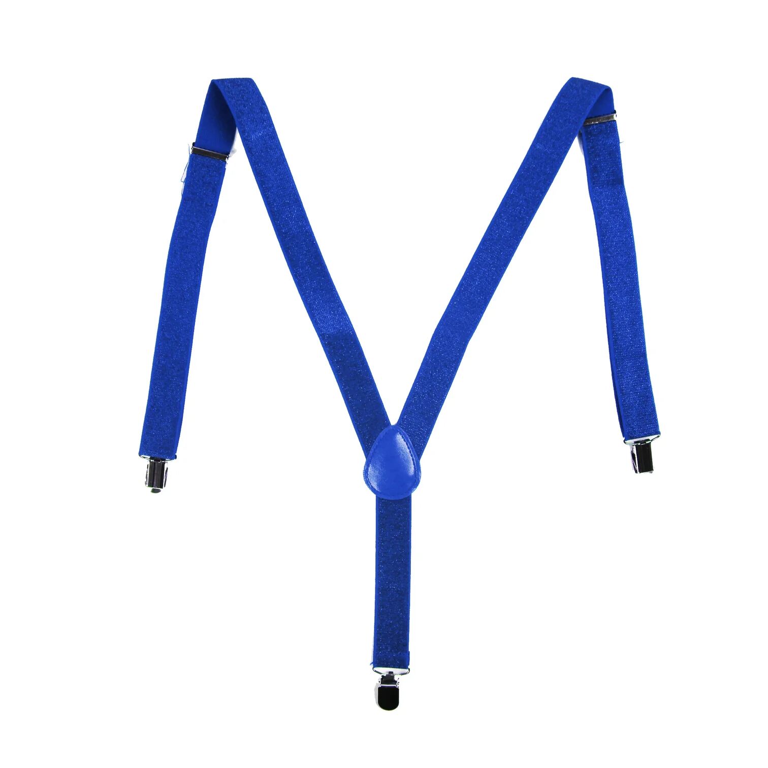 Mens Suspenders Braces Adjustable Strong Clip On Elastic Formal Wedding Slim - Blue (Glitter) Secondary image