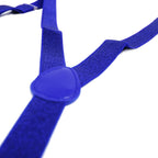 Mens Suspenders Braces Adjustable Strong Clip On Elastic Formal Wedding Slim - Blue (Glitter)