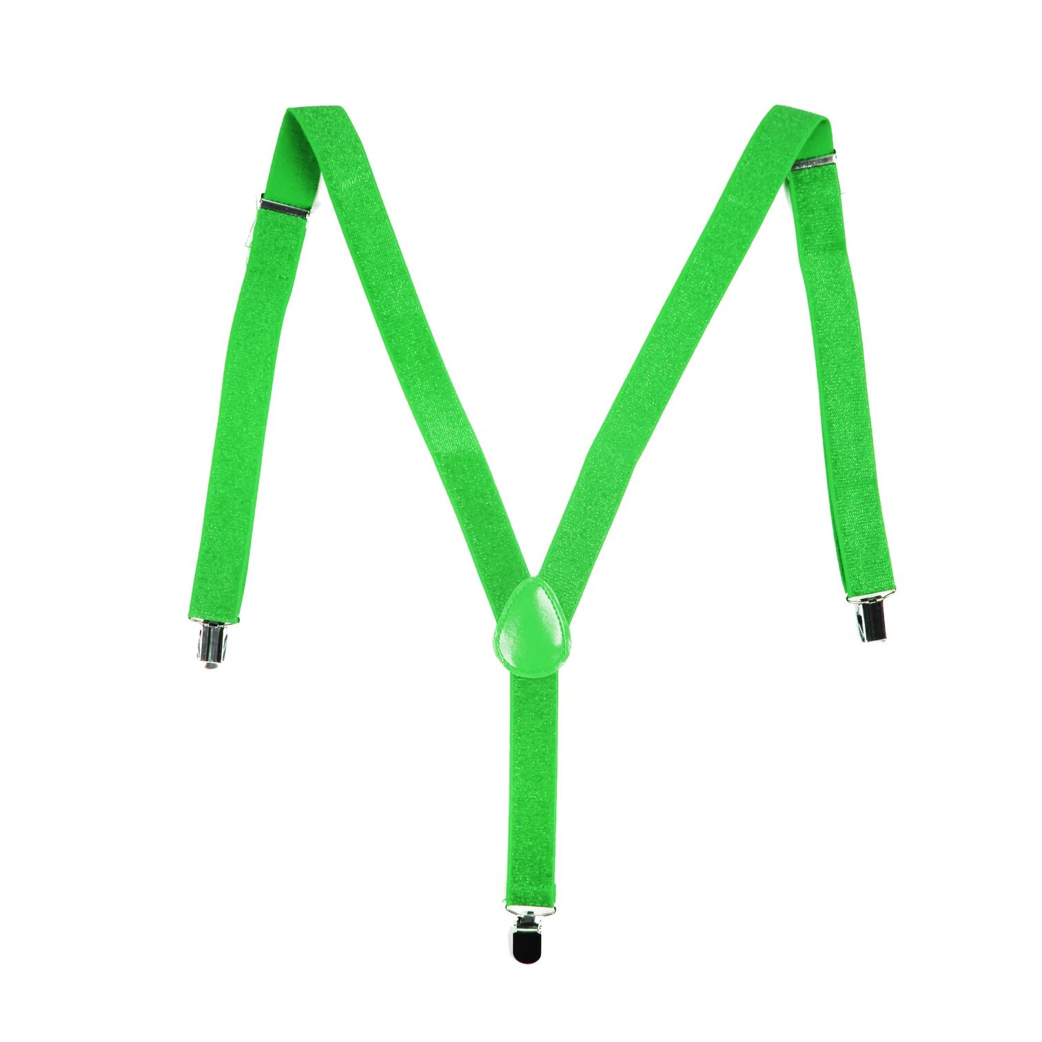 Mens Suspenders Braces Adjustable Strong Clip On Elastic Formal Wedding Slim - Green (Glitter) Secondary image